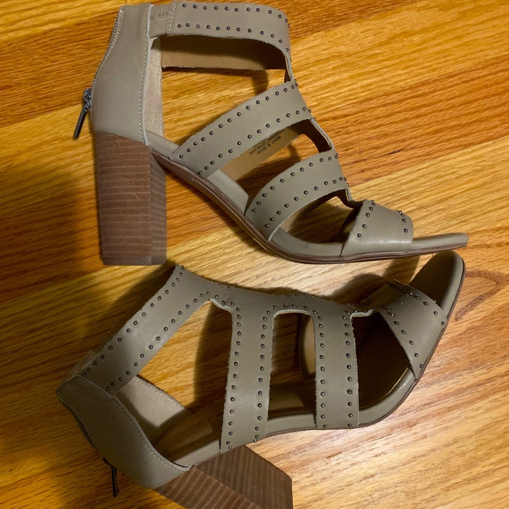 Lucky studded cage heels